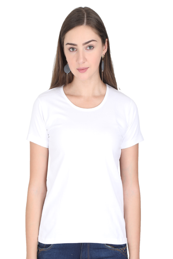 Solid Classic Crew Cotton T-Shirt for Women | Soft, Stylish & Eco-Friendly | Plain