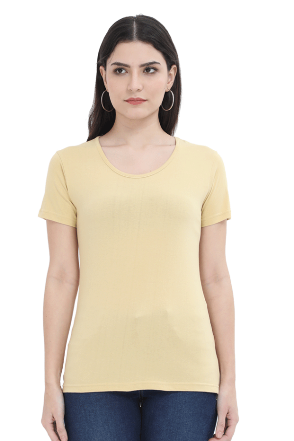 Solid Classic Crew Cotton T-Shirt for Women | Soft, Stylish & Eco-Friendly | Plain