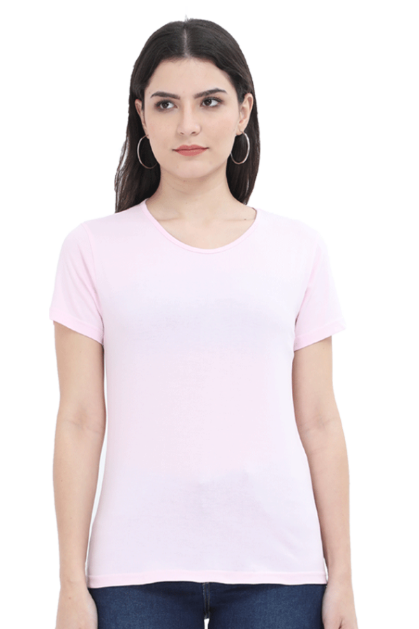 Solid Classic Crew Cotton T-Shirt for Women | Soft, Stylish & Eco-Friendly | Plain